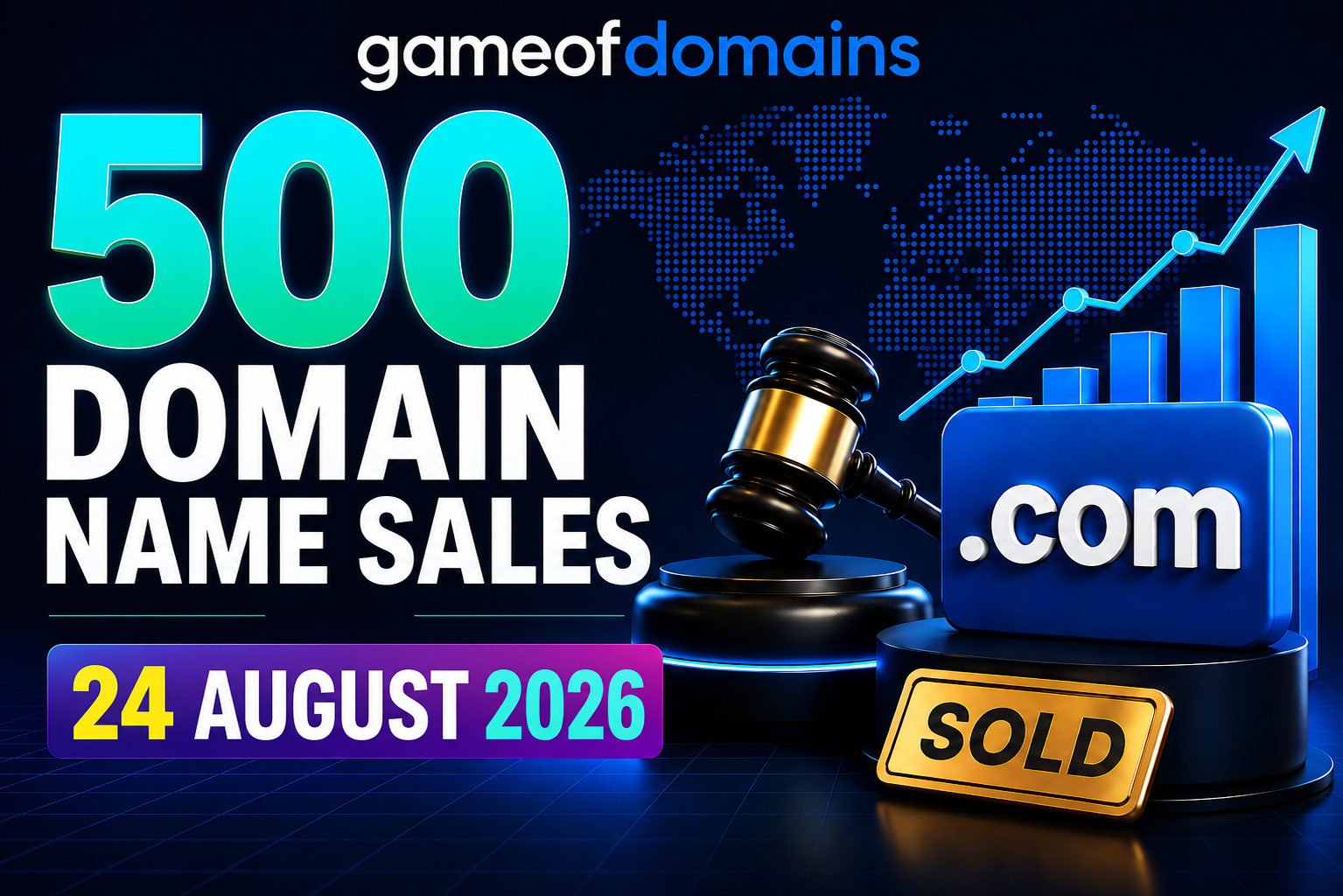 Top 500 Domain name Sales 24-August-2026 - Daily Domain Sales Report