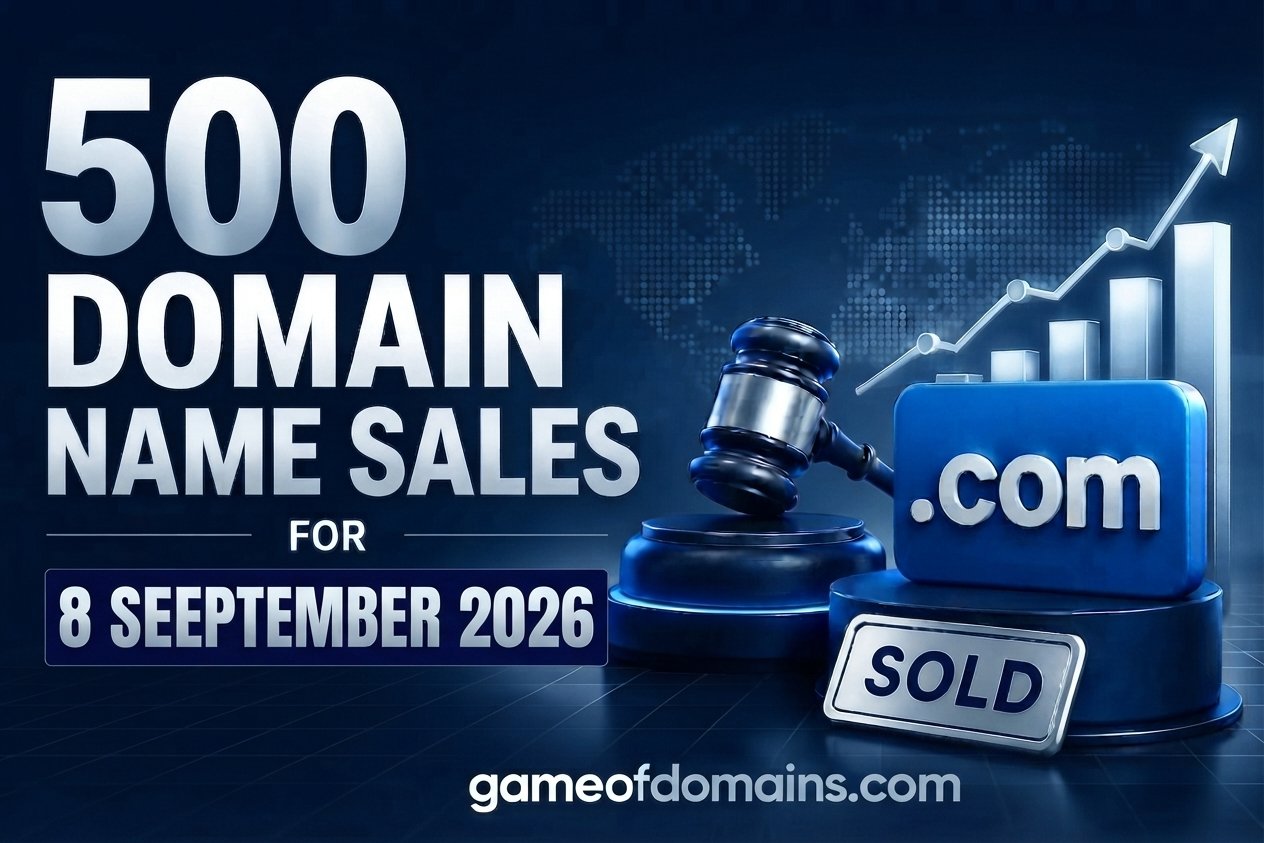 Top 500 Domain name Sales 08-September-2026 - Daily Domain Sales Report