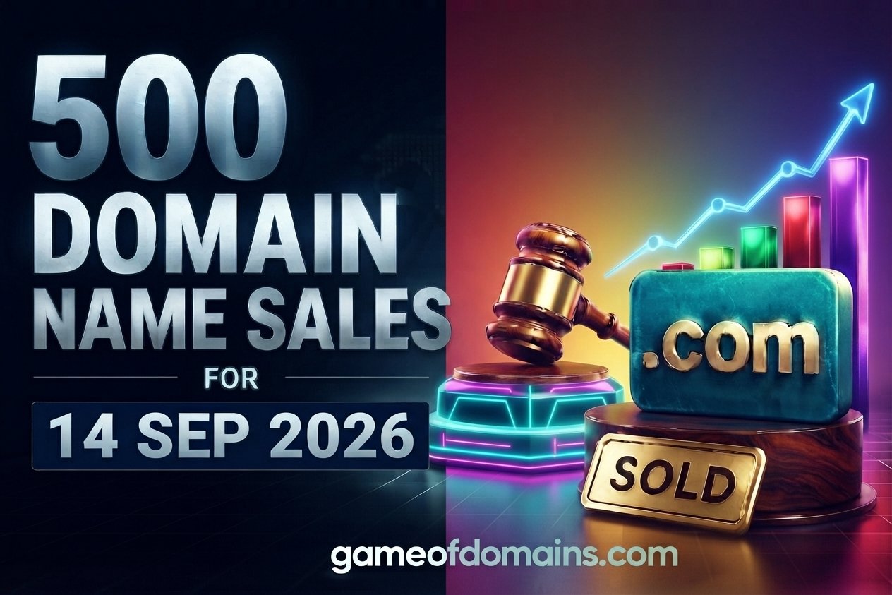 Top 500 Domain name Sales 14-September-2026 - Daily Domain Sales Report