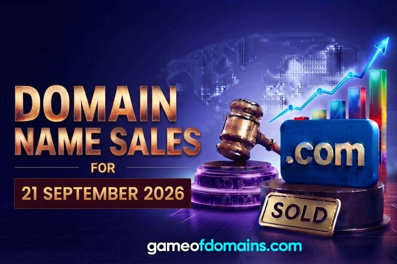 Domain name Sales 21st September 2026 - Daily Domain Auctions Report