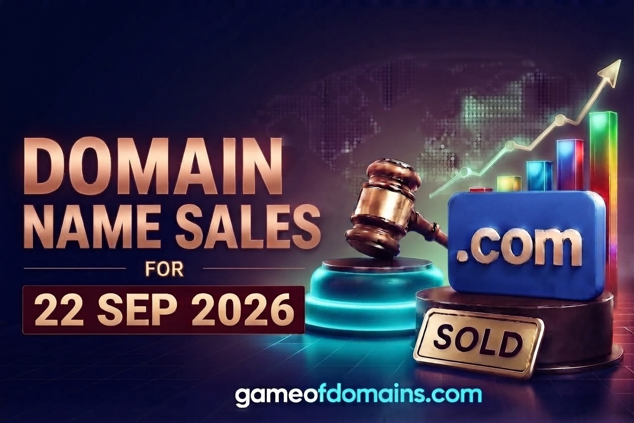 Domain name Sales 22nd September 2026 - Daily Domain Auctions Report