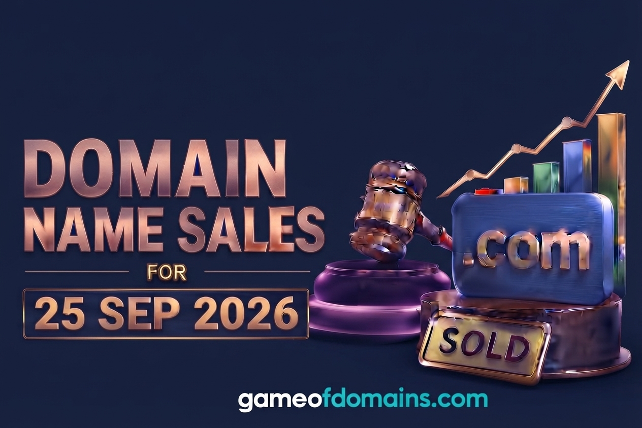 Domain name Sales 25th September 2026 - Daily Domain Auctions Report
