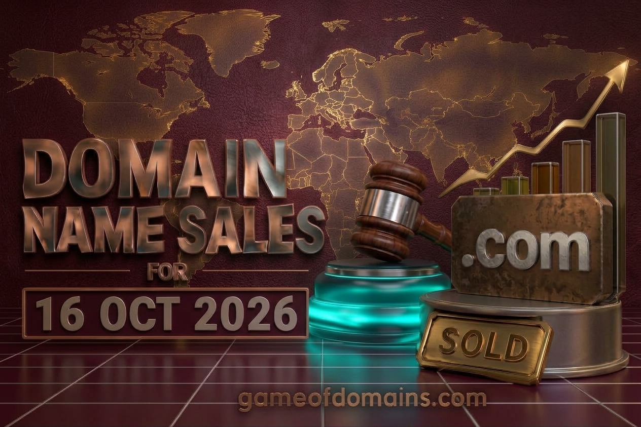 Domain name Sales 16th Octuber 2026 - Daily Domain Auctions Report