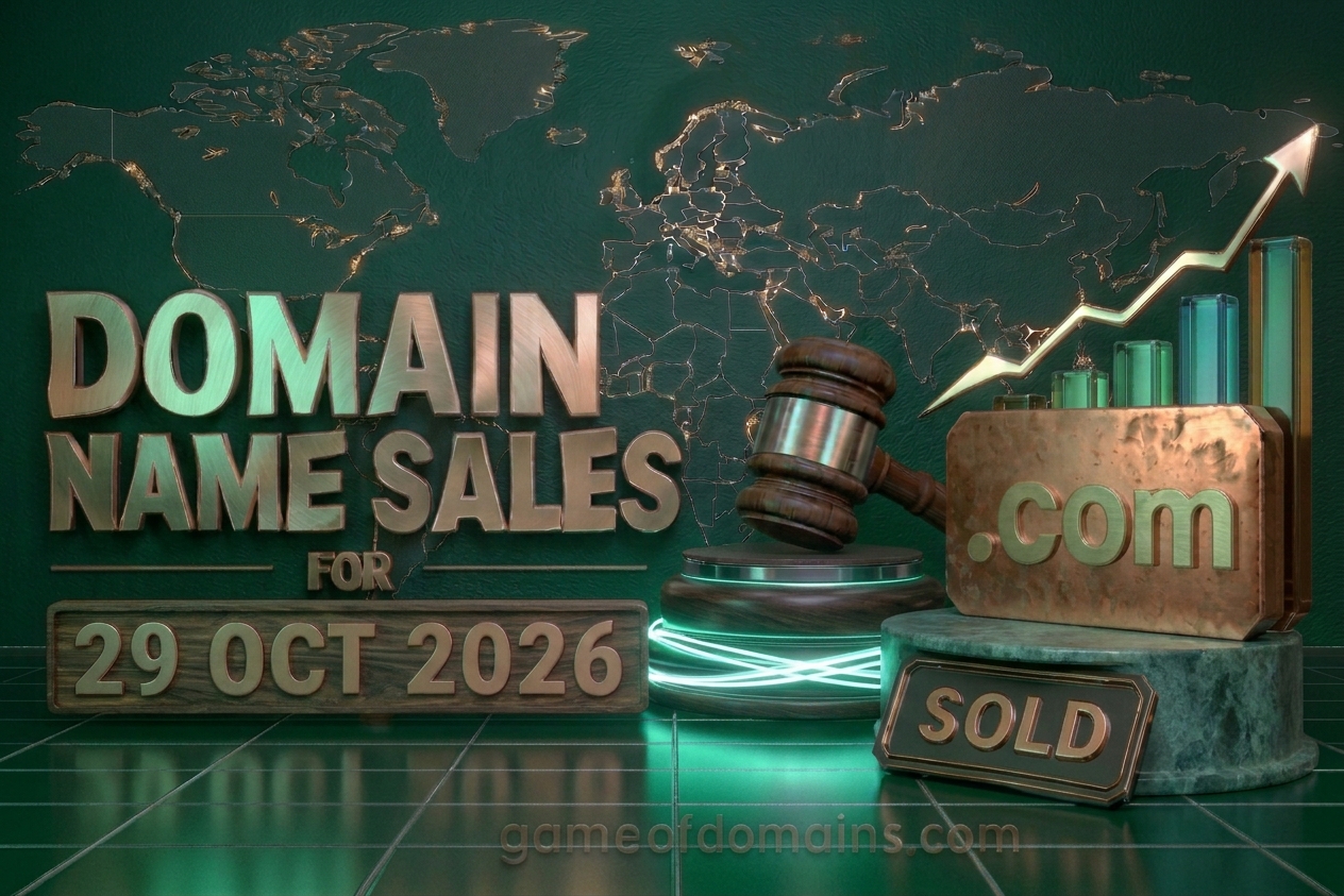Domain name Sales 29th Octuber 2026 - Daily Domain Auctions Report