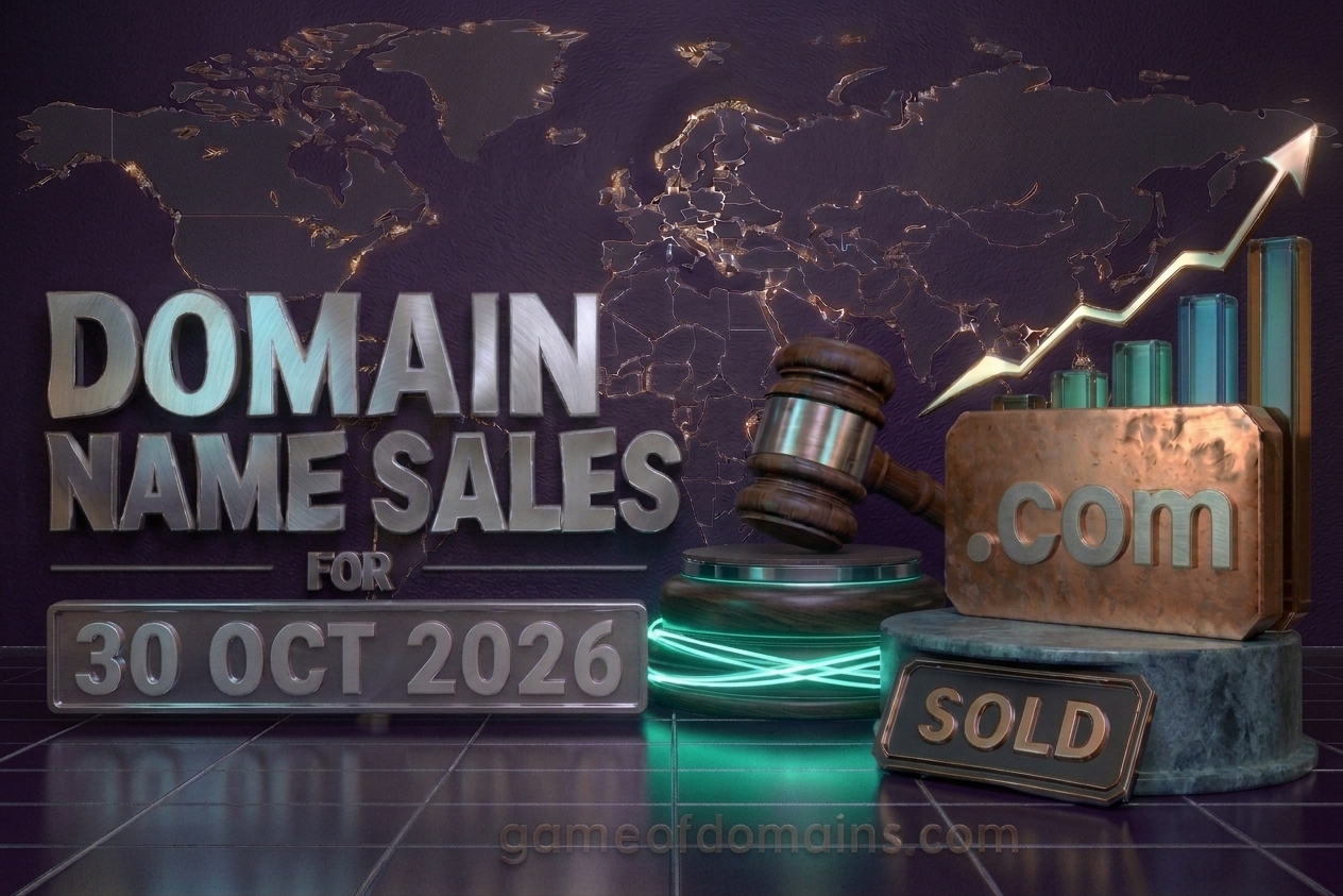 Domain name Sales 30th Octuber 2026 - Daily Domain Auctions Report